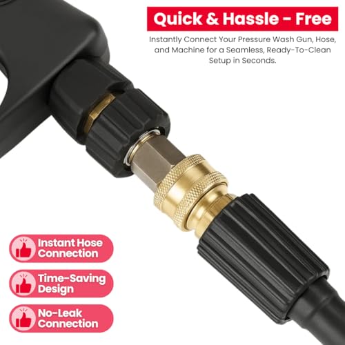 JPT Heavy-Duty Pressure Washer Adapter Set — Solid Brass M22-15mm ⇄ 3/8" Quick-Connect (Male & Female Swivel) | 5000 PSI, Leak-Proof, Corrosion-Resistant Hose & Gun Connector - Image 5