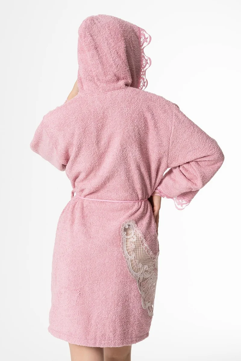 Ender Home Flora Nightgown Bathrobe Set 5 Pieces Lace Dowry Women's Bathrobe