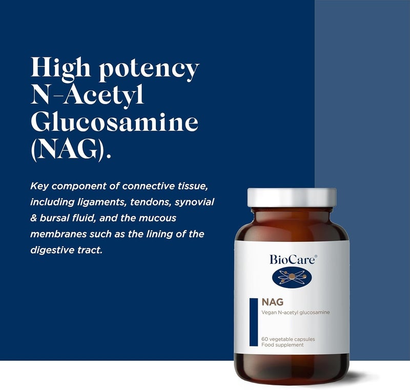 BioCare NAG NAcetyl Glucosamine 1000mg NAG per Daily Dose 60 Capsules - Image 2