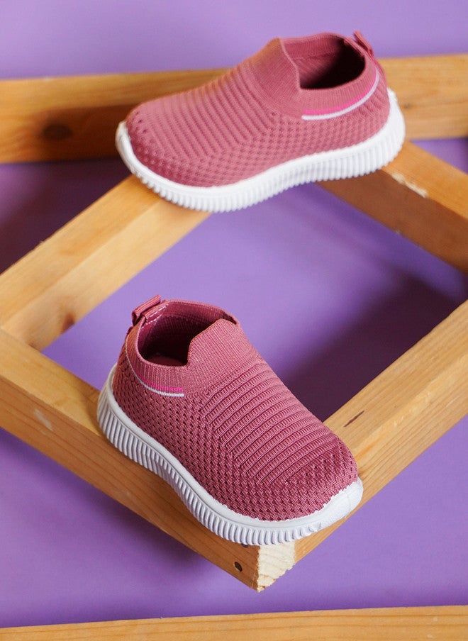 KATS Boys Peach-Coloured Perforated Slip-On Sneakers - Image 1