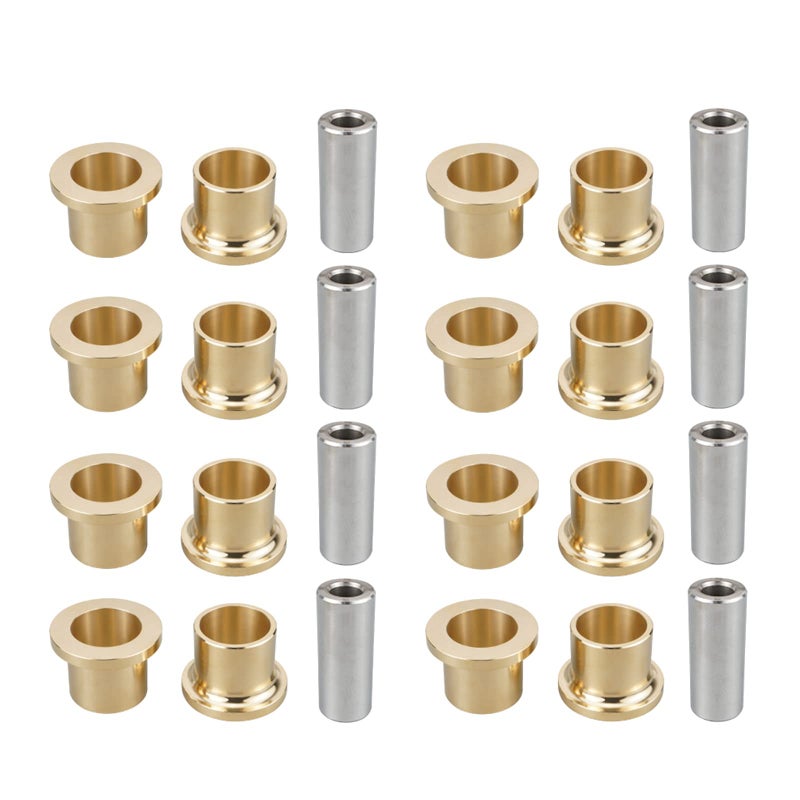 NICECNC A Arm Bushings and Sleeves Kit Compatible with Can am X3 Maverick Max R RR 2017 2018 2019 2020 2021 2022 Maverick X3 900 HO 2018 Brass Bushing  Chrome Plated Bearing Steel Sleeve
