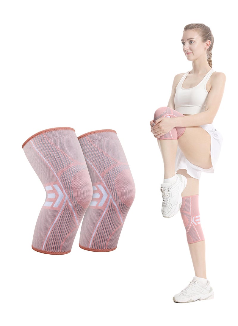 Sweet seven Compression Knee Support Brace 2-Pack for Women - Pain Relief, Arthritis, Meniscus Tear, Injury Recovery - Ideal for Fitness, Running, Sports, Gym, and Hiking  - Image 1