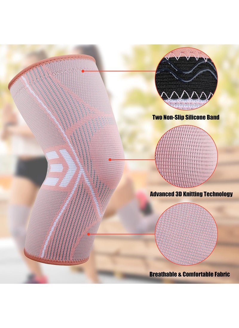 Sweet seven Compression Knee Support Brace 2-Pack for Women - Pain Relief, Arthritis, Meniscus Tear, Injury Recovery - Ideal for Fitness, Running, Sports, Gym, and Hiking  - Image 5