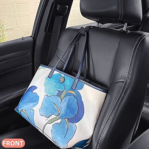 TISOHUGO Car Headrest Hooks for Purses and Bags Vehicle Back Seat Headrest Hanger Matching Cars Interior Genuine Leather Storage Holder Hook 4 Pack Black - Image 5