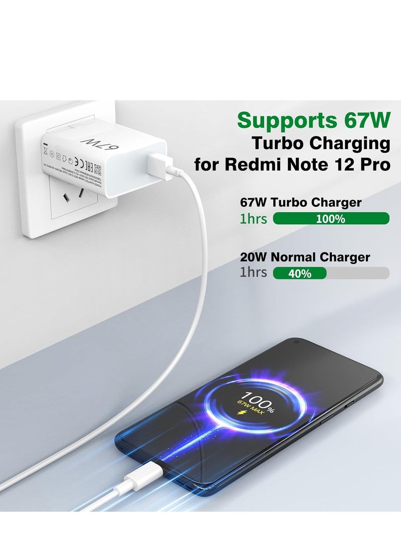 67W Fast Charger Travel UK Plug Adapter for Xiaomi Mi 15 14T 14 13 13T 12 12t 12s Pro Lite Redmi Note 14 13 Pro 12 11 10 9 K80 K70 K60 K50 11 11s Plus 11t Poco F6 F5 F4 X7 X6 X5 X4 Gt Black Shark 4 5 6 7Pro,White