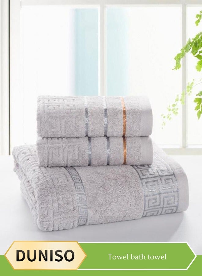 DUNISO Premium Bath Towel Set for Bathroom, Hotel, Spa & Gym,100% Cotton Bathroom Towel Set ,1Bath Towels, 2 Washcloths,Towel 34 * 70cm/Bath towel 70 * 140cm - Image 1
