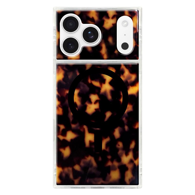 Flaunt Official Square Protective Case - Compatible with iPhone 17 Pro Max - Compatible with MagSafe & Wireless Charging - Drop-Tested & Shockproof - (Tortoise Shell) - Image 1