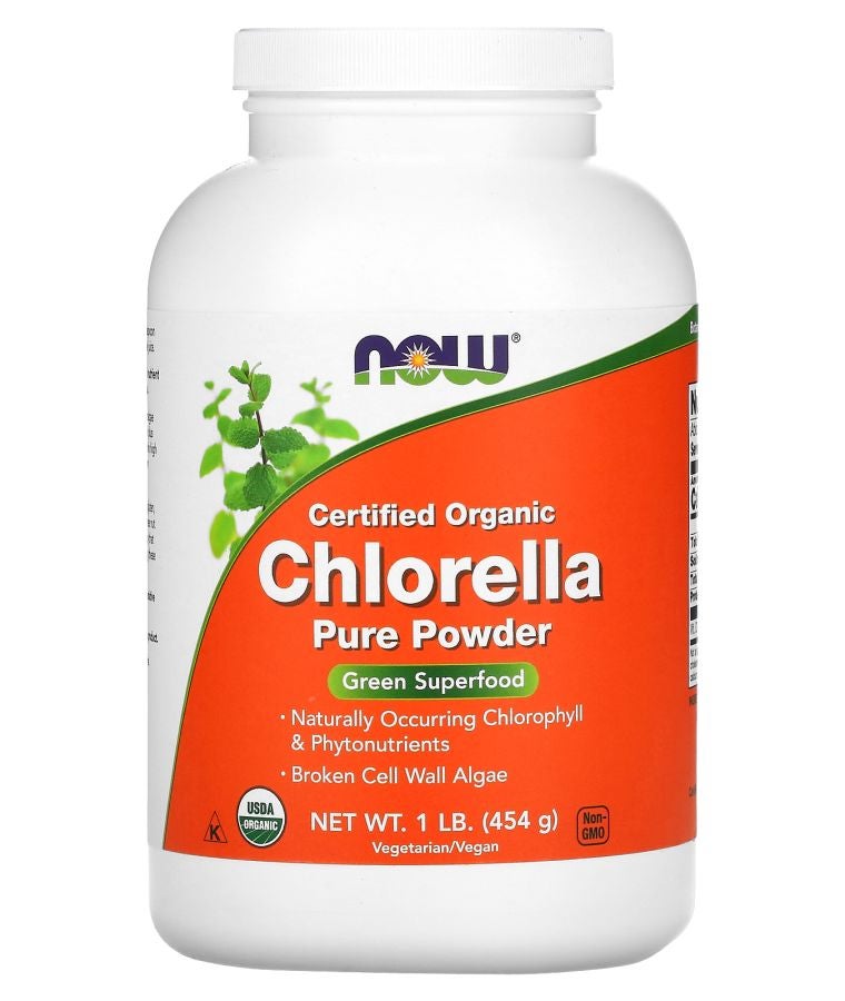 now Certified Organic Chlorella Pure Powder 1 lb (454 g)