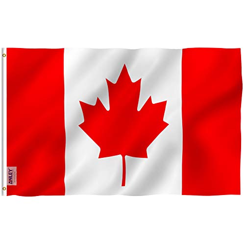 Anley 3x5 Foot Canada Flag - Vivid Color and Fade proof - Canvas Header and Double Stitched - Canadian National Flags with Brass Grommets 3 X 5 Ft - Image 1