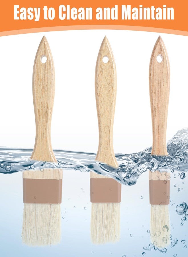 Thrymme Pastry Brush Natural Bristle, 3Pcs Natural Bristle Basting Brush, Food Brushes Kitchen Baking Grilling Tools for Cooking and Baking for Marinade Butter Easy Clean - Image 3