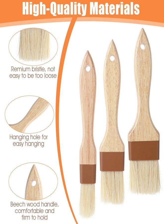 Thrymme Pastry Brush Natural Bristle, 3Pcs Natural Bristle Basting Brush, Food Brushes Kitchen Baking Grilling Tools for Cooking and Baking for Marinade Butter Easy Clean - Image 5