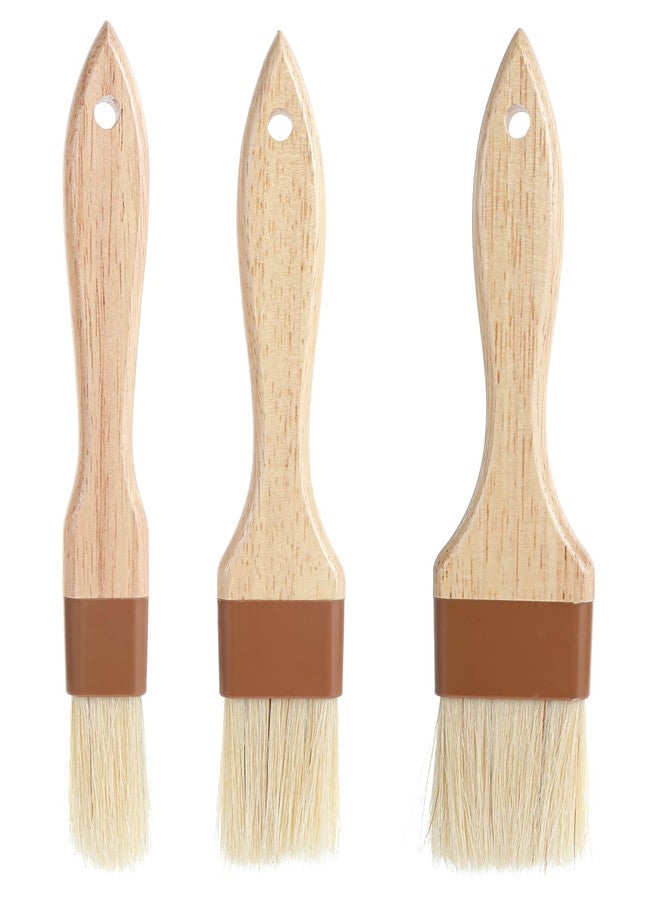 Thrymme Pastry Brush Natural Bristle, 3Pcs Natural Bristle Basting Brush, Food Brushes Kitchen Baking Grilling Tools for Cooking and Baking for Marinade Butter Easy Clean - Image 1