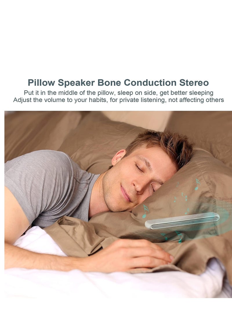 Pillow Speaker Bone Conduction Stereo Mini Portable Bluetooth Sleep Speaker Insomnia White Noise Machine For Deep Sleeping Side Sleepers（White） - Image 5