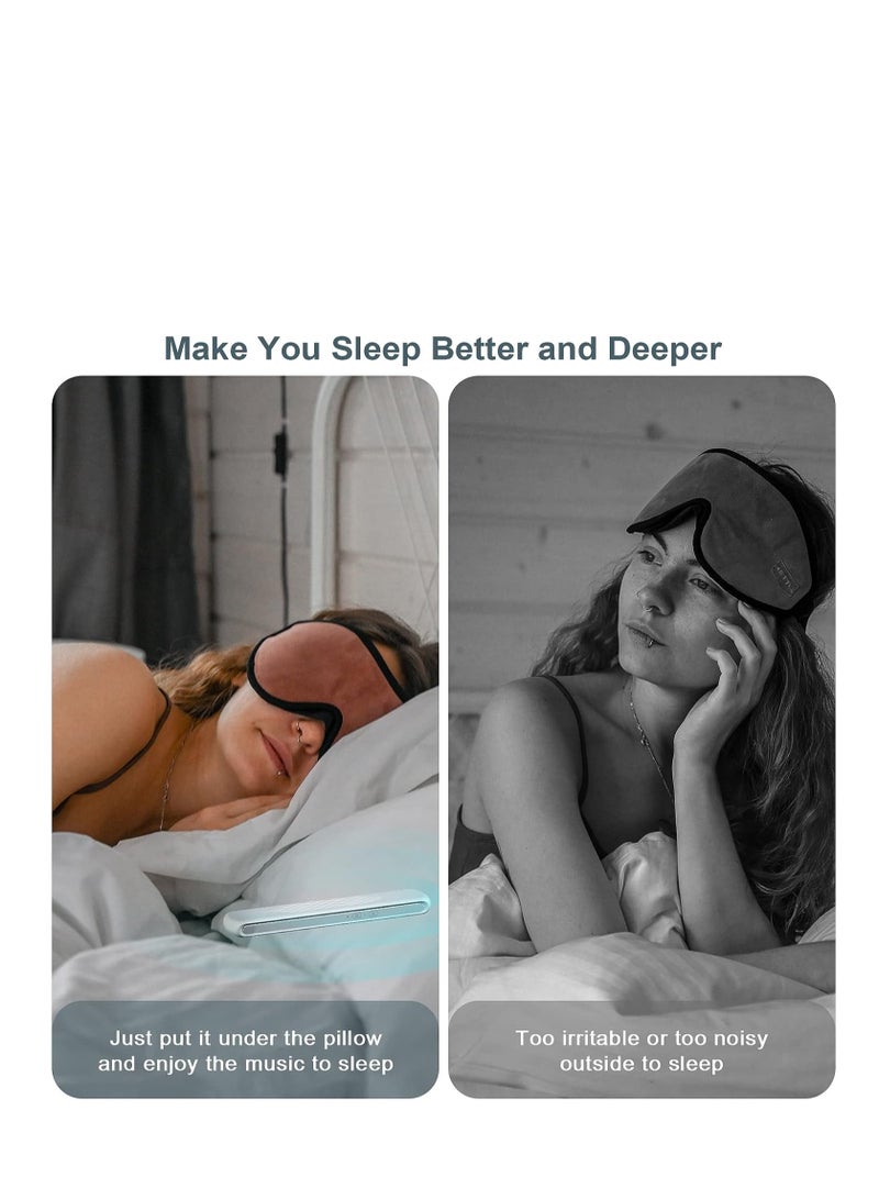 Pillow Speaker Bone Conduction Stereo Mini Portable Bluetooth Sleep Speaker Insomnia White Noise Machine For Deep Sleeping Side Sleepers（White） - Image 4