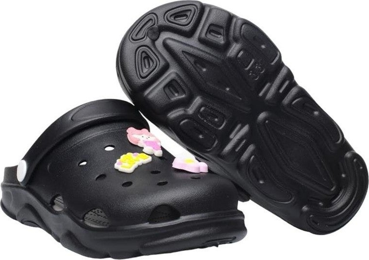 Liger Non-Slip Sole Sea Beach Pool Kids Slippers Black  - Image 2