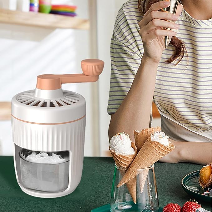 MBUYS MALL MBUYS MALL Manual Ice Crushers Manual Hand Shaver Crusher Machine Portable Snow Cone Machine Detachable Manual Mini Ice Crusher for Offices Outdoors Home  - Image 3