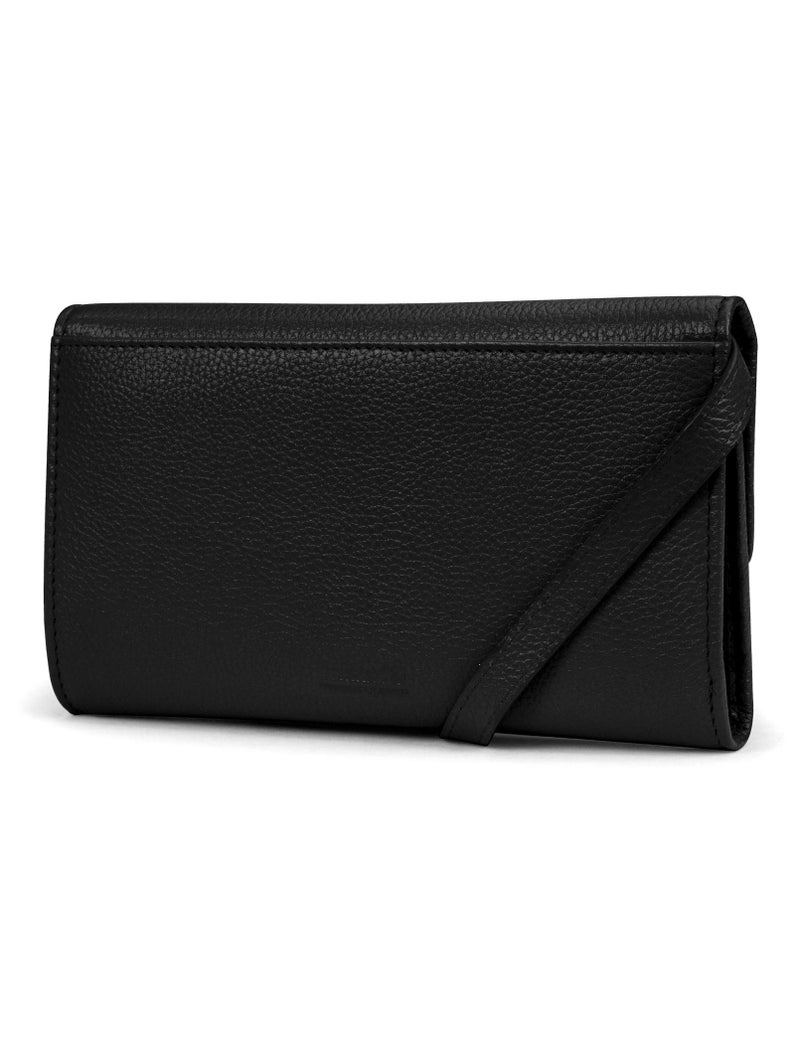 Timberland Women's Rfid Leather Crossbody Wallet Phone Bag With Detachable Crossbody Strap, Black (Pebble), One Size - Image 3