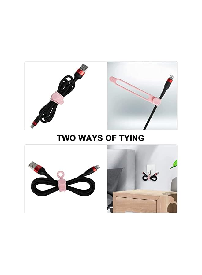 LEHSGY Cable Straps 20Pcs, LEHSGY Cable Ties for Bundling and Organizing, Reusable Fastening Cable Ties Wire Organizer for Earphone, Phone Charger, Mouse, Audio, Compute - Image 5