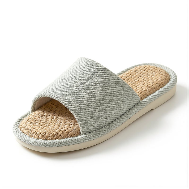 Linen Indoor Slippers Multi Scenario Use Guest Office Bedroom Kitchen Slides - Image 2