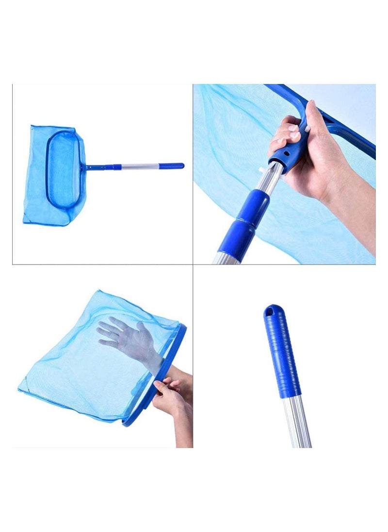 شبكة تنظيف عميقة لحمام السباحة مزودة بعمود تلسكوبي 20-46، شبكة دقيقة لتنظيف حمام السباحة فوق الأرض، حوض استحمام ساخن، بركة سبا (مع عمود) - Image 5