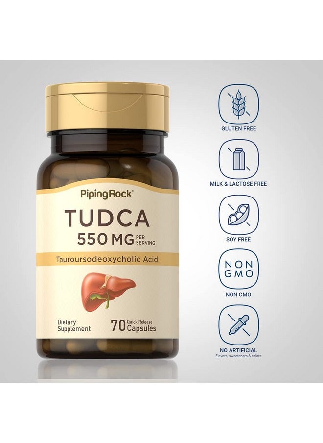 Piping Rock - Tudca 550Mg  70 Capsules  Tauroursodeoxycholic Acid  Liver Supplement  Nongmo Gluten Free - Image 1