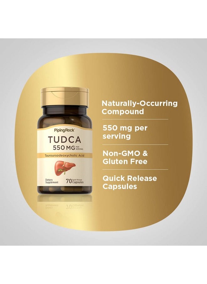 Piping Rock - Tudca 550Mg  70 Capsules  Tauroursodeoxycholic Acid  Liver Supplement  Nongmo Gluten Free - Image 1
