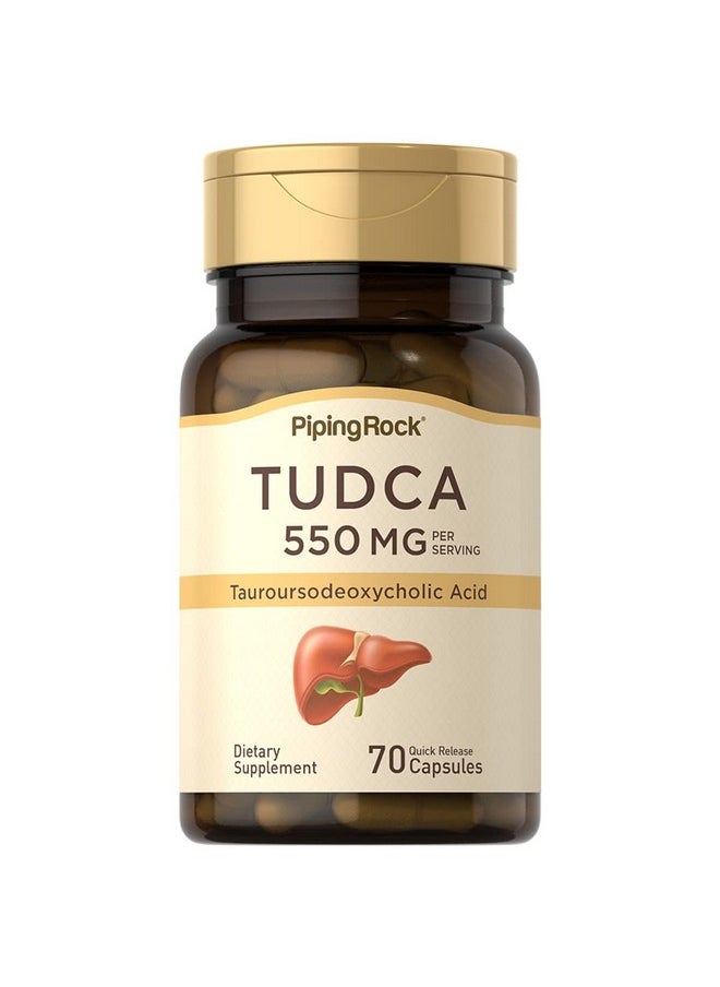 Piping Rock - Tudca 550Mg  70 Capsules  Tauroursodeoxycholic Acid  Liver Supplement  Nongmo Gluten Free - Image 1