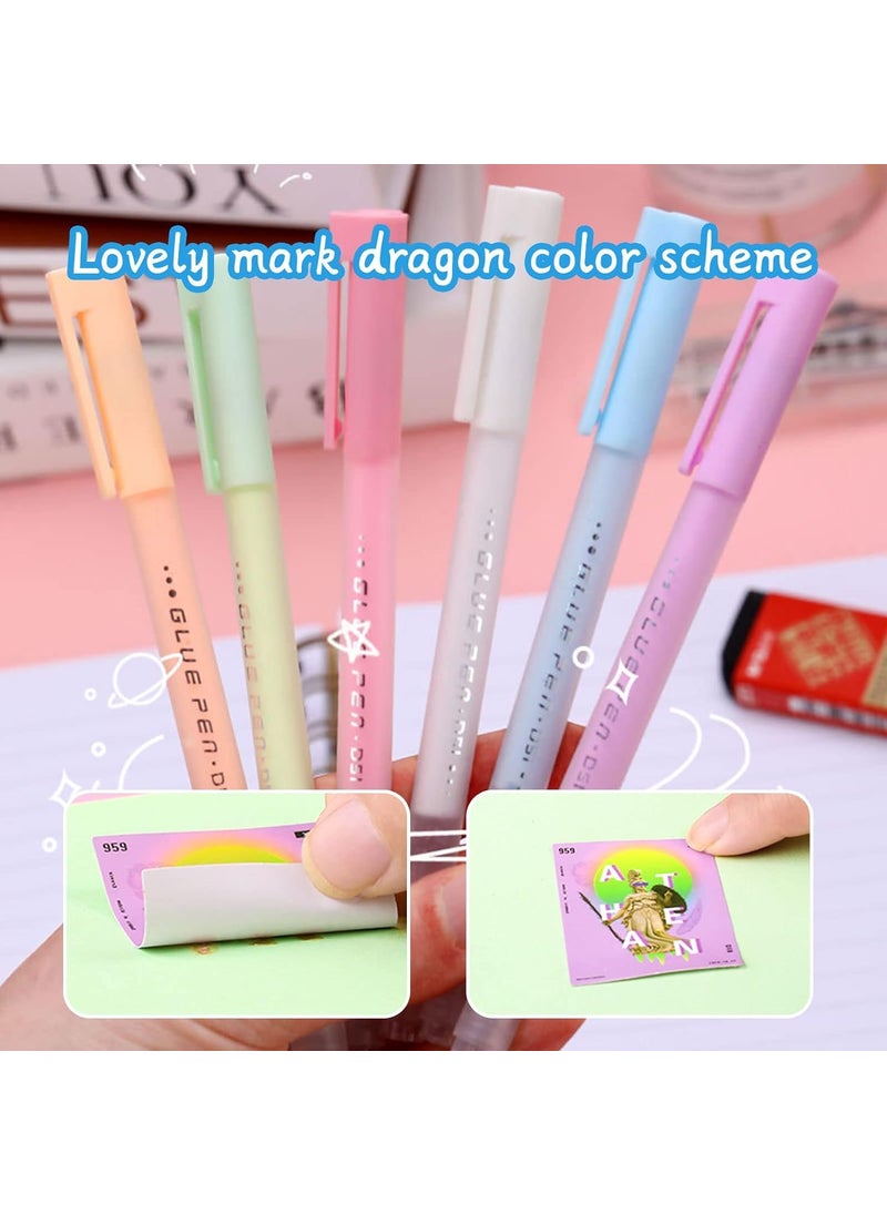 VENTWILLA VENTWILLA Quickdry glue pen for scrapbooking compatible with multicolor adhesive glue pens Glue Pens for Making Papercrafts and DIY Drawings 6 Colours  - Image 2