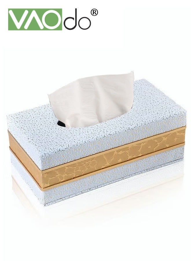 VAOdo Leather Tissue Box Holder Trimmed Design Suitable for Multi-scene Use 24 * 12.5 * 8.5 CM  - Image 1
