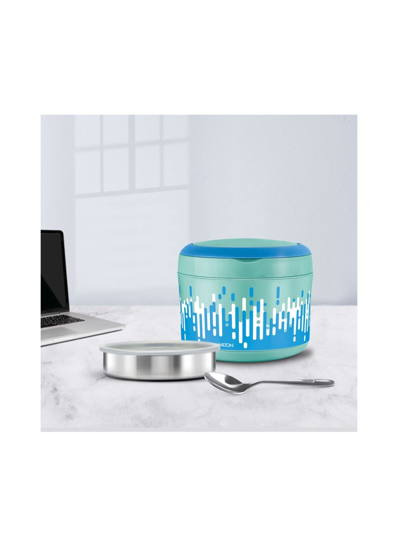 Milton - Milton Big Bite Insulated Inner Stainless Steel Lunch Box With Additional Plate And Handle 900 ml Blue - Image 1