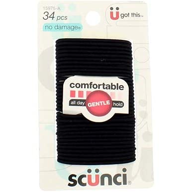 Scunci Effortless Beauty Small No-damage Elastics, Black, 2mm, 102-Count - Image 5