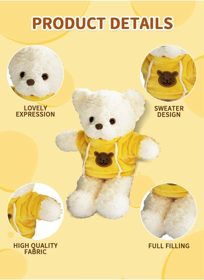 GROIC 30cm Teddy Bear Plush Toy, Labubu Doll Plush Animal Doll, Animal Plush Toy, Children's Cartoon Animal Toy Companion Doll, Bear Doll in Yellow Sweater  - Image 2
