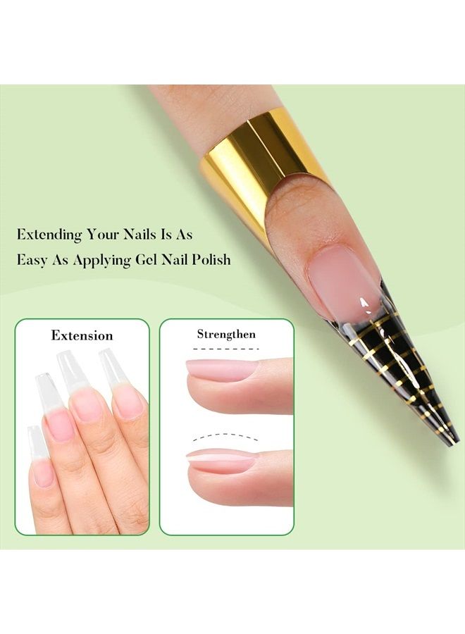 AIMEILI 5 in 1 Builder Base Clear Builder Nail Gel for Nails Extension and No Wipe Top Set Soak Off U V LED Gel Nail Lacquer - Image 2