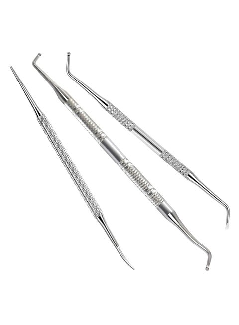 3pcs أداة أظافر القدم ملف أظافر القدم والرافعات المهنية الجراحية الآمنة علاج الأظافر مجموعة أدوات الأقدام