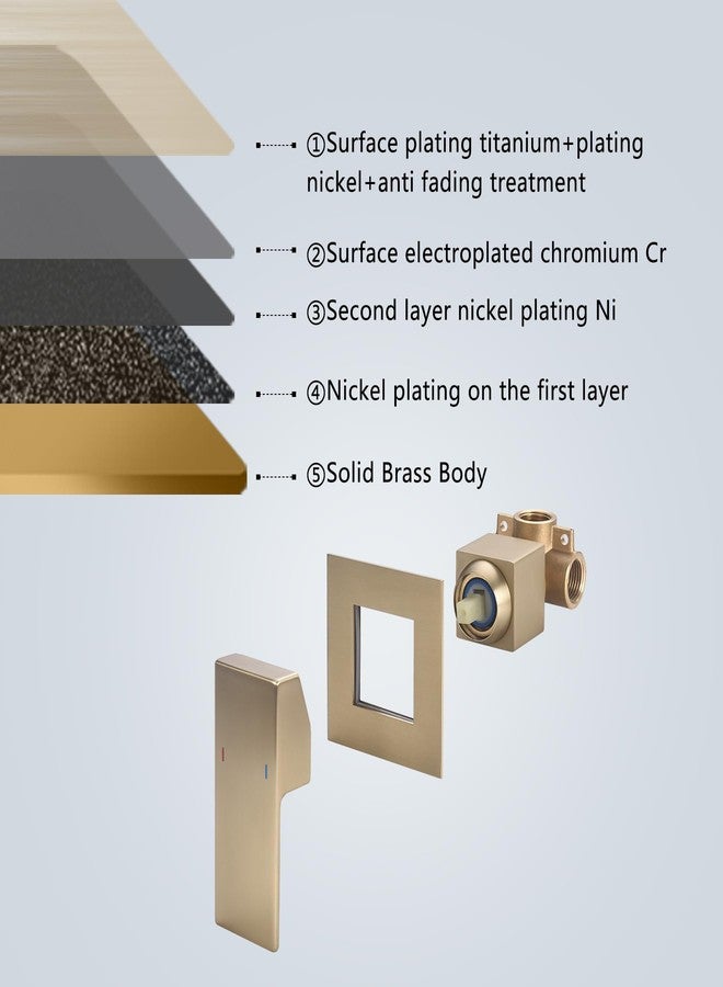 RF Waterfall Wall Mount Tub Faucet Bathroom Bathtub Faucet Sink Faucet Single Handle Tub Filler Rough-in Valve Included Brushed Gold Modern Basin Mixer Tap - Image 3