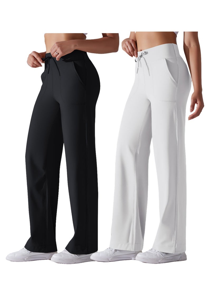 RedMapleTEK Breathable Loose Fit High Waist Pocket Nine Points Casual Jogging Yoga Pants 2 Pieces  - Image 1