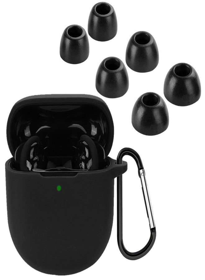 A-Focus QuietComfort Earbuds II Case Ear Tips Kit, Silicone Soft Cover 3 Pairs Comfortable Memory Foam EarTips with Keychain Set Compatible with Bose quietcomfort Earbuds ii Black - Image 1