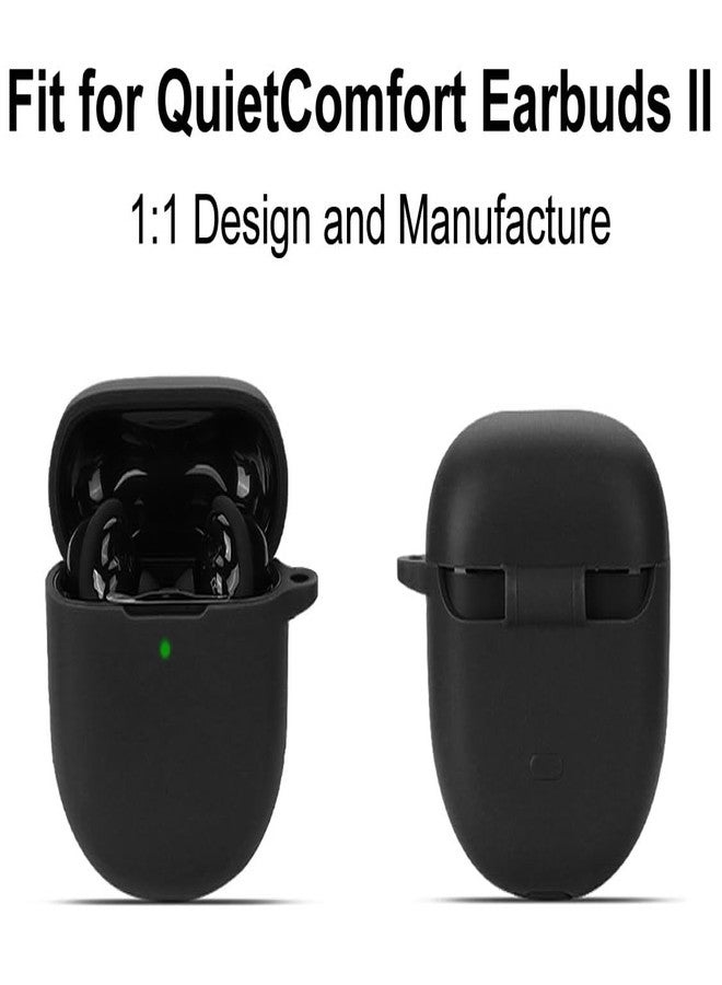 A-Focus QuietComfort Earbuds II Case Ear Tips Kit, Silicone Soft Cover 3 Pairs Comfortable Memory Foam EarTips with Keychain Set Compatible with Bose quietcomfort Earbuds ii Black - Image 2