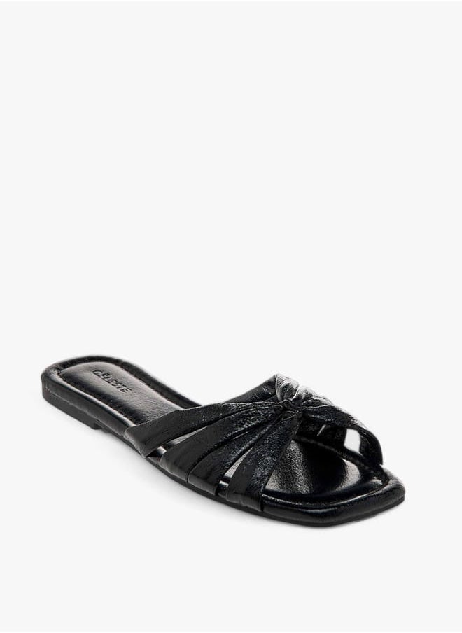 Celeste Women's Metallic Slip-On Flat Sandals  - Image 1