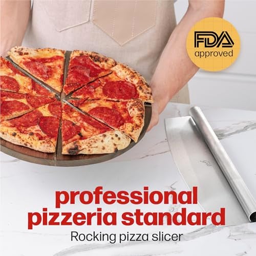 Hans Grill Pizza Cutter Rocker Blade By Hans Grill 14" Large Pizza Slicer Sharp | Stainless Steel Rocking Pizza Knife Cutter | Professional Nonstick Pizza Cutter Rocker Knife With Safety Cover | Dishwasher Safe - Image 5
