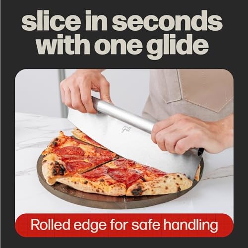 Hans Grill Pizza Cutter Rocker Blade By Hans Grill 14" Large Pizza Slicer Sharp | Stainless Steel Rocking Pizza Knife Cutter | Professional Nonstick Pizza Cutter Rocker Knife With Safety Cover | Dishwasher Safe - Image 4