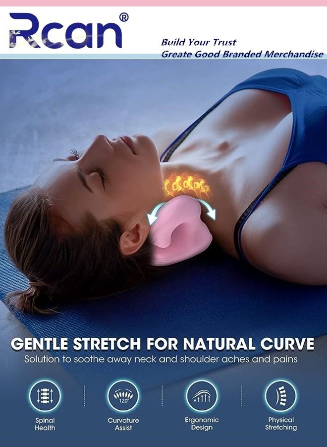 Rcan Shoulder and Neck Stretching Massage Pillow Trapezius Muscle Relaxer Spine Massage Pillow Cervical Tractor Relieves Neck Fatigue Stretches Shoulders Relieves Muscle Tension and Stiffness Office Home  - Image 1