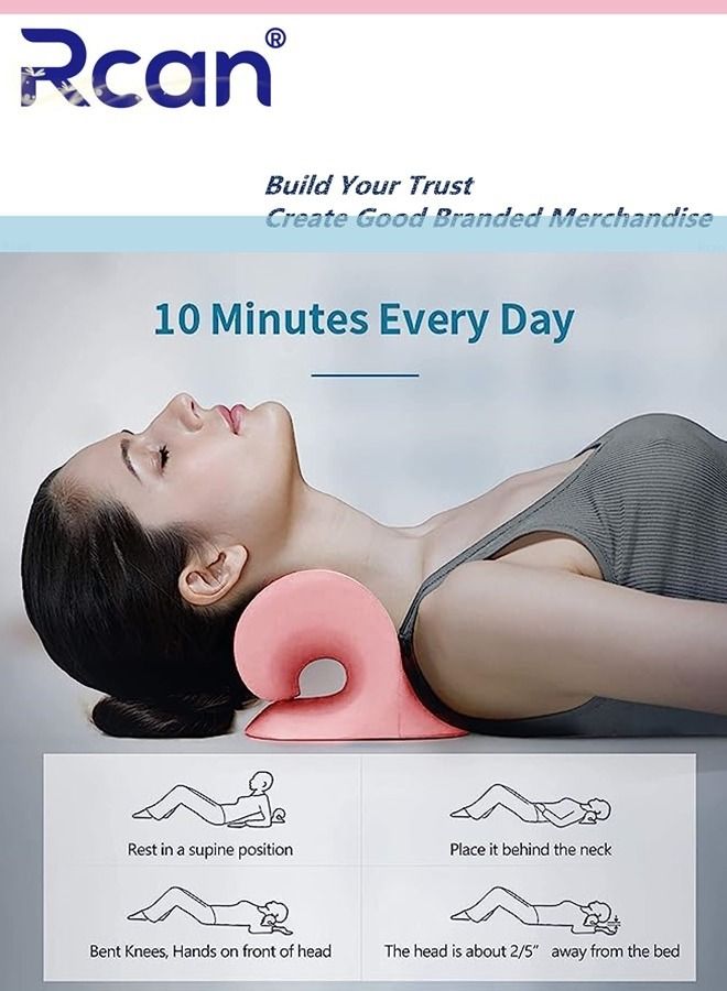 Rcan Shoulder and Neck Stretching Massage Pillow Trapezius Muscle Relaxer Spine Massage Pillow Cervical Tractor Relieves Neck Fatigue Stretches Shoulders Relieves Muscle Tension and Stiffness Office Home  - Image 2