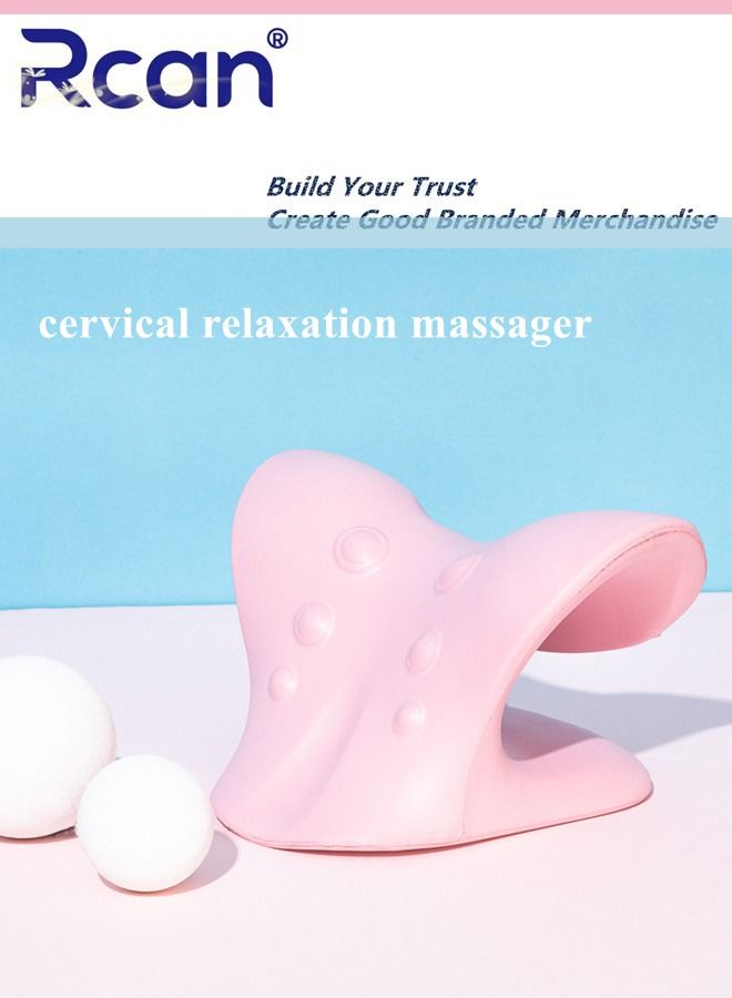 Rcan Shoulder and Neck Stretching Massage Pillow Trapezius Muscle Relaxer Spine Massage Pillow Cervical Tractor Relieves Neck Fatigue Stretches Shoulders Relieves Muscle Tension and Stiffness Office Home  - Image 3
