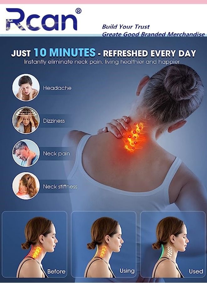 Rcan Shoulder and Neck Stretching Massage Pillow Trapezius Muscle Relaxer Spine Massage Pillow Cervical Tractor Relieves Neck Fatigue Stretches Shoulders Relieves Muscle Tension and Stiffness Office Home  - Image 4