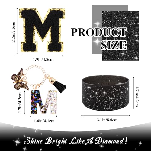 Lingdeer Black Cup Accessories Set for Stanley 30OZ 40OZ Tumbler with Handle Letter Charms Bow Diamond Straw Covers Glitter Silicone Boot Personalized Sticker for Stanley Cup Accessories M - Image 3