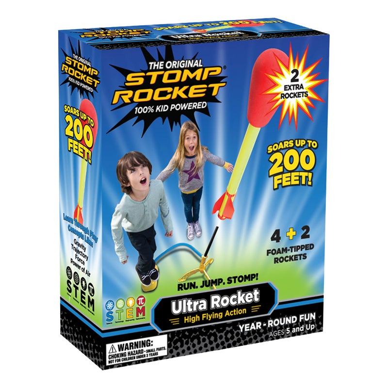 Stomp Rocket Ultra Rocket Launcher for Kids 6 Rockets Fun Backyard Outdoor Kids Toys Gifts for Boys Girls High Flying Toy Foam Blaster Set MultiPlayer Adjustable Launch Stand - Image 2