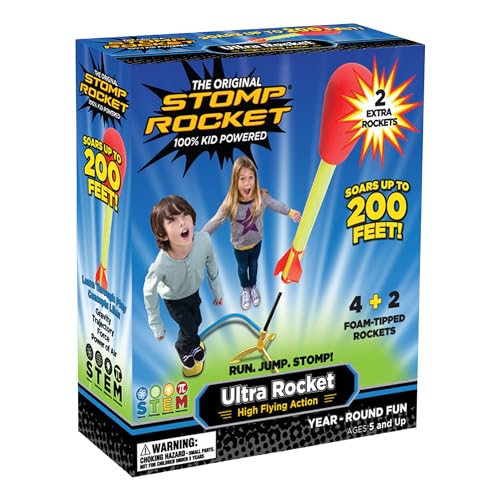 Stomp Rocket Ultra Rocket Launcher for Kids 6 Rockets Fun Backyard Outdoor Kids Toys Gifts for Boys Girls High Flying Toy Foam Blaster Set MultiPlayer Adjustable Launch Stand - Image 1