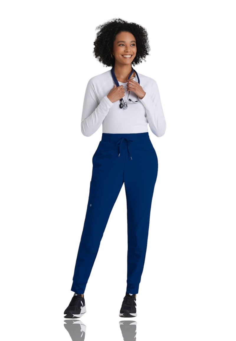 BARCO One Boost Classic Fit Scrub Jogger for Women – Indigo, 3-Pocket Mid-Rise Pants w/ 360 Spandex Stretch, Moisture Wicking, Anti-Static and Quick-Shed – XL, Regular Fit - Image 4