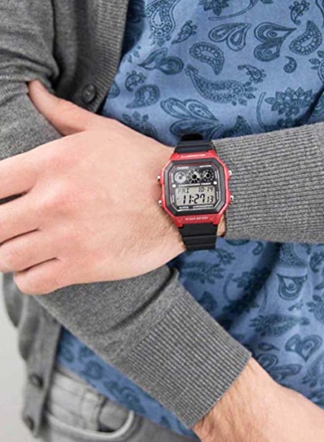 كاسيو ساعة يد إلومينيتور رقمية ومقاومة للماء طراز AE-1300WH-4AVEF - مقاس 45 مم - لون أسود نساء - Image 4